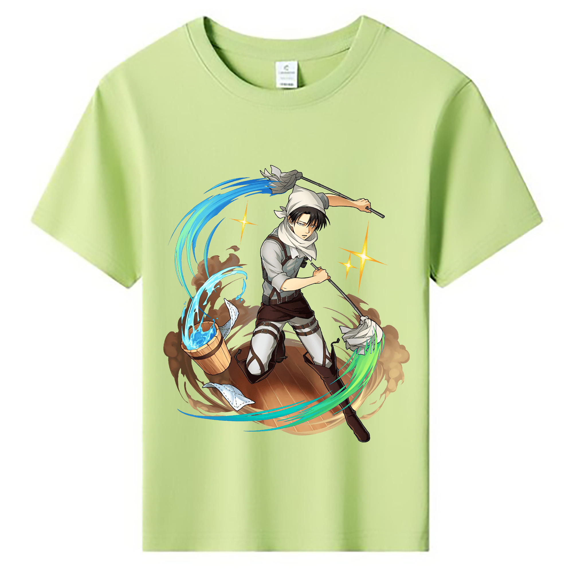 （画像用） 進撃の巨人 リヴァイ·アッカーマン Attack on Titan Levi Ackerman 綿100％キッズTシャツ（フロントプリント）